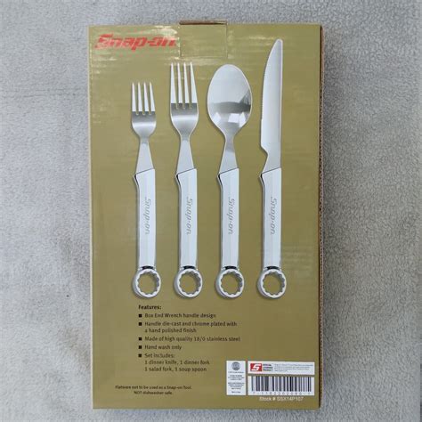 snap-on box end wrench inspired stainless steel flatware set|Snap.